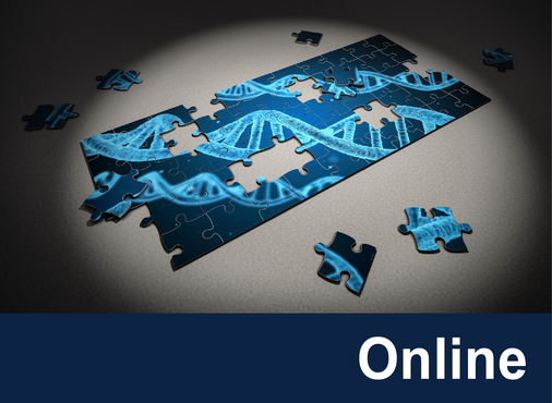 A puzzle with a DNA strand image (course format: online)